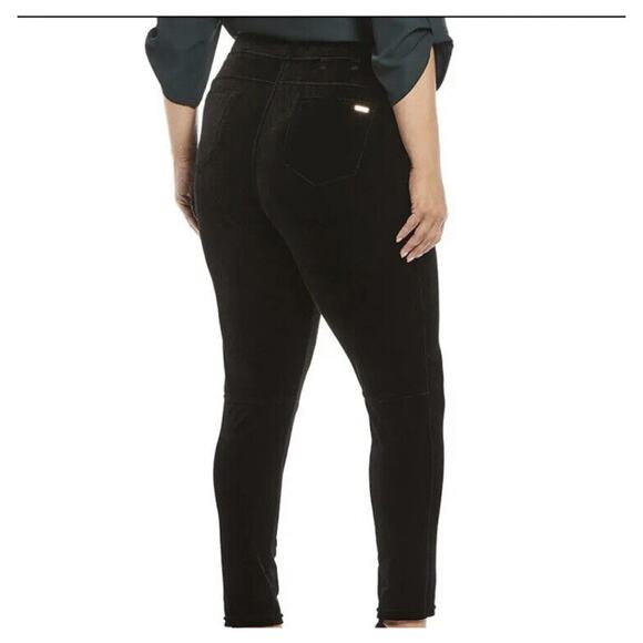 Calvin Klein Modern Essentials Pull On Elastic Waist Black Velvet Leggings 3X - Picture 2 of 9
